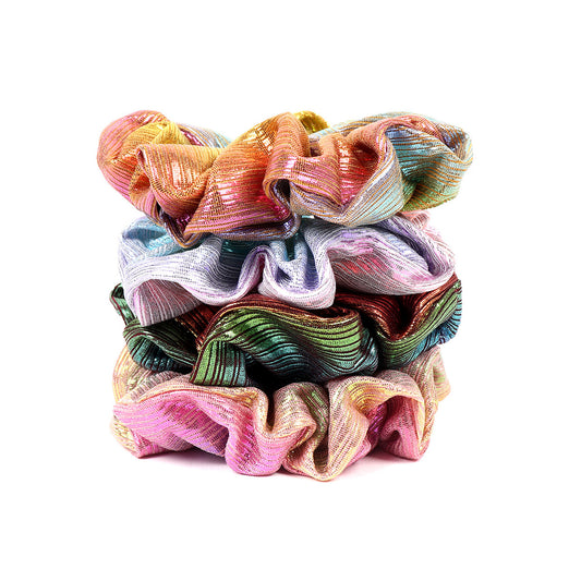 Metallic Mermaid Scrunchies Set of 4