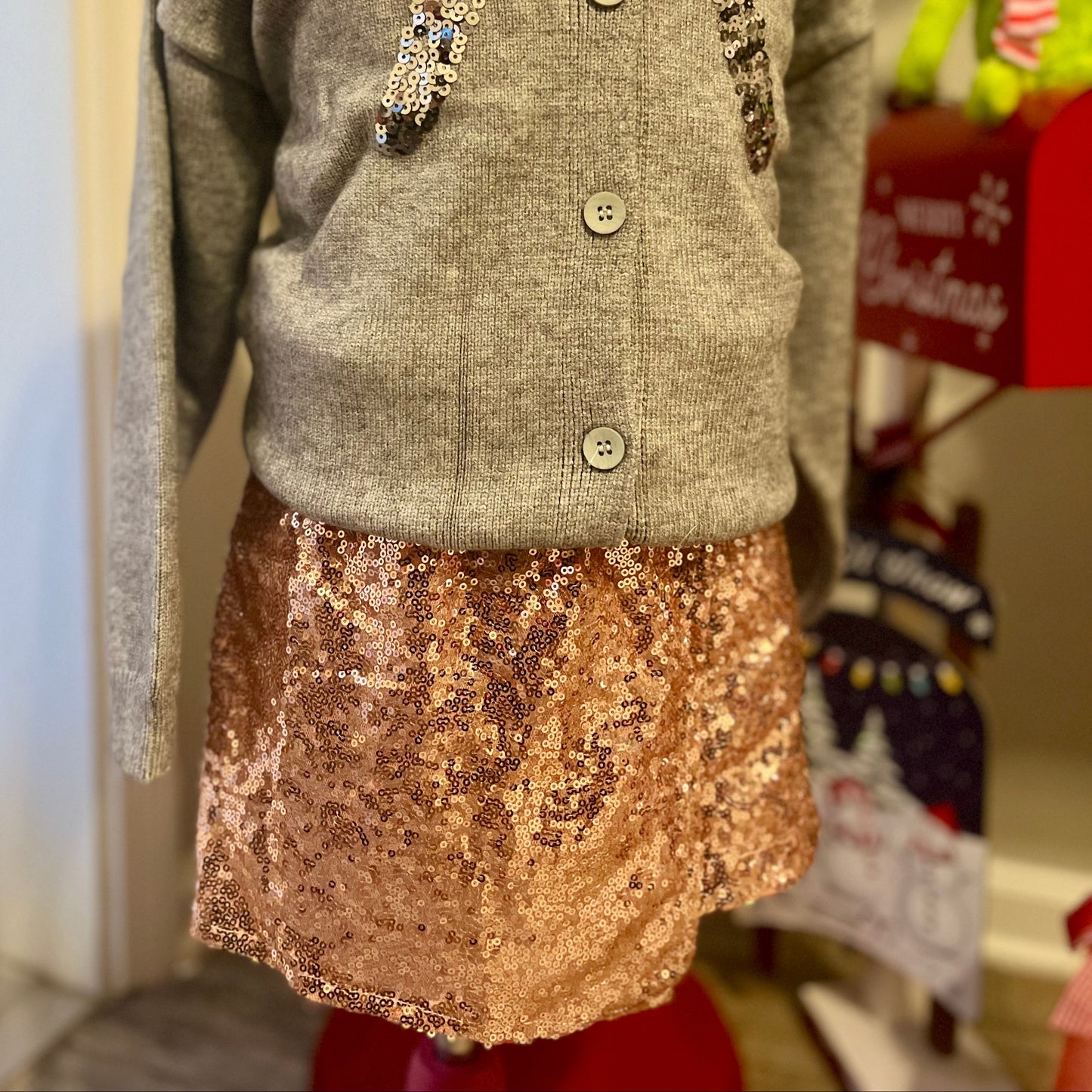 Rose Gold Sparkle Skirt Pant
