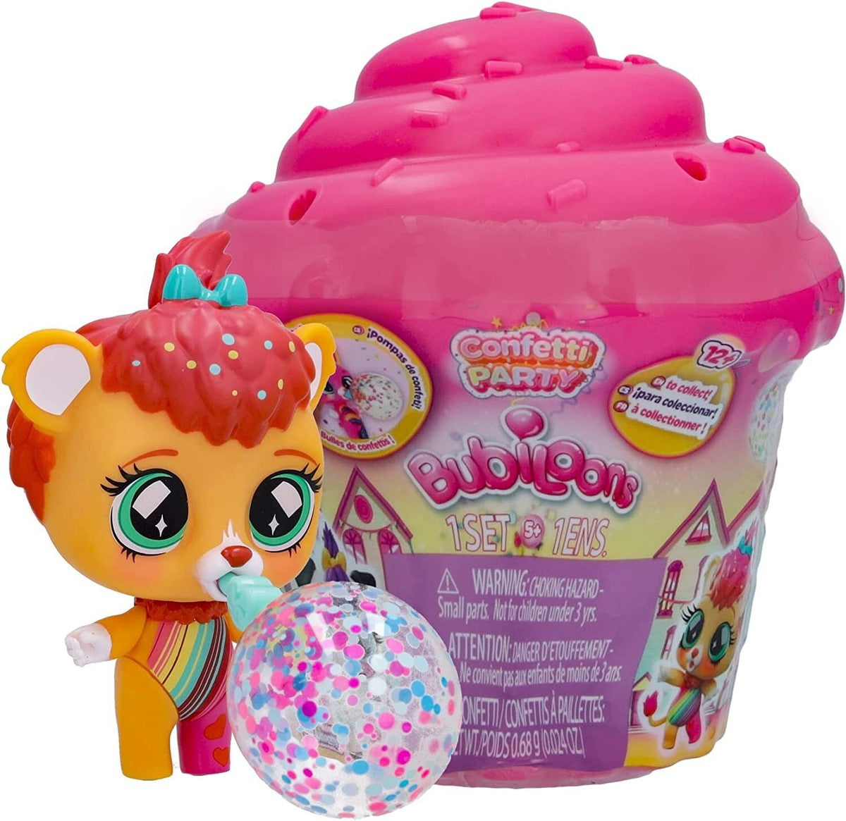 Bubiloons Confetti Surprise Collectible Doll with 8+ Surprises and Accessories